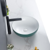 Round Green Ceramic Countertop Free Standing Wash Hand Basin For Bathroom