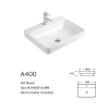 Vintage style square vessel bathroom sink and counter