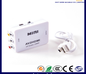 MINI AV CVBS 3RCA to HDMI Video Converter Adapter AV TO HDMI