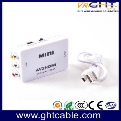 MINI AV CVBS 3RCA 转 HDMI 视频转换器适配器 AV TO HDMI