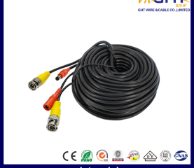 Black BNC Video Power Cable Compatible with Analog AHD CVI CCTV CABLE