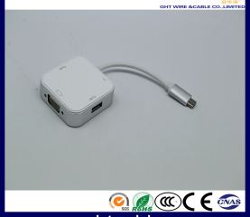 3 in 1 ADAPTOR USB TYPE-C HUB USB TYPE-C TO VGA USB