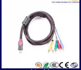 Hdmi Male TO 5RCA Component Convert Cable Cord Adapter For DVD HDTV STB 1080P