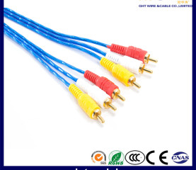 3RCA - 3RCA Cable Blue PVC Audio Cable