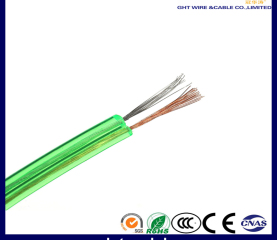 Green Transparent PVC Flexible Speaker Cable (2X30 CCA Conductor) High Quality