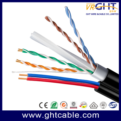 كابل شبكة UTP CAT6 خارجي مقاس 23 AWG + 2C