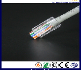 RJ45 8P8C UTP CAT6 Feedthrough Crystal Connector Gold-Plated 1-50μ