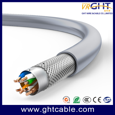 كابل شبكة داخلي SFTP Cat5e مقاس 24AWG أزرق رمادي PVC