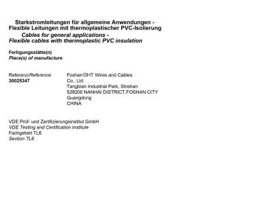 POWER CABLE VDE3<