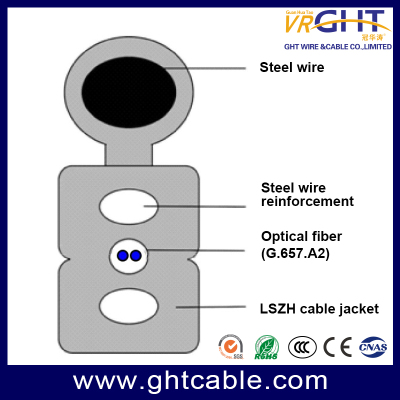 كابل الألياف الضوئية FTTH 2core sx os core للاستخدام الخارجي أو الداخلي كابل anatel flat drop كابل الألياف الضوئية g652d