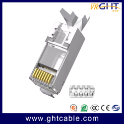 CAT7 RJ45 8P8C Plaqué Or Teneur 1-50μ