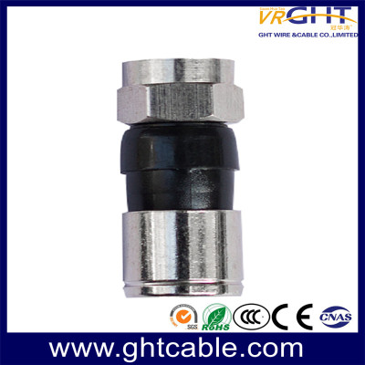  CT010 Rg11 Coaxial Cable F Male Waterproof Electrical Connector Zinc Alloy Nickle Plated