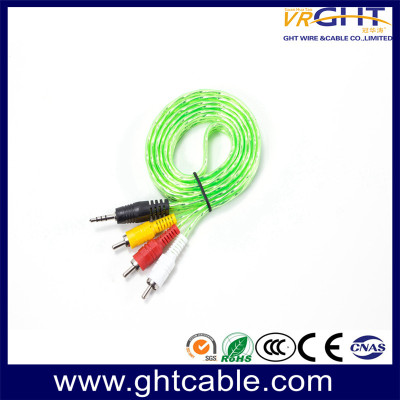 3.5MM-3RCA绿色PVC