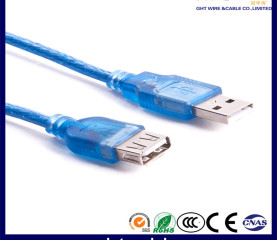 USB 2.0 A(M)-A(F)-Transparent Blue