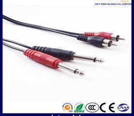 2RCA - 2AUX Cable Black PVC Audio Cable