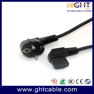 Europe/Schuko CEE7 power cord to IEC C13 angle female connector