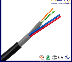 2P Twisted Network Wire utp CAT5E+2C Siamese Lan with Power CCTV Cable