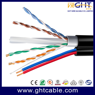 كابل شبكة UTP CAT6 خارجي مقاس 23 AWG + 2C