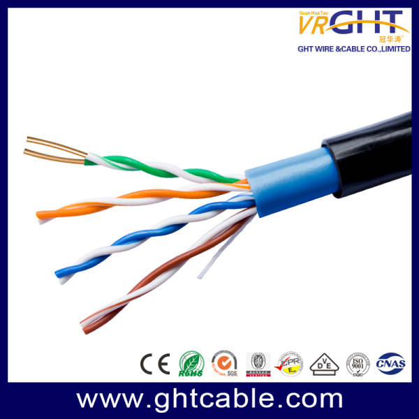 Cable de red U/UTP Cat5e de 24 AWG para exteriores