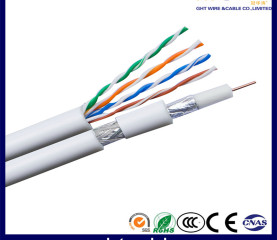 Coaxial Cable RG6 Composite Cable with Network Cable Cat5