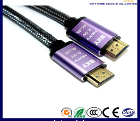 HDMI CABLE  1.4V/2.0V/2.1V  PURPLE ALLOY WITH BRAIDING JACKET