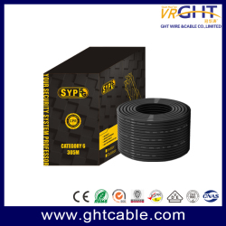 Indoor Outdoor CAT6 UTP Network Cable Black PVC