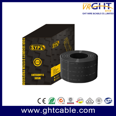 Indoor Outdoor CAT6 UTP Network Cable Black PVC