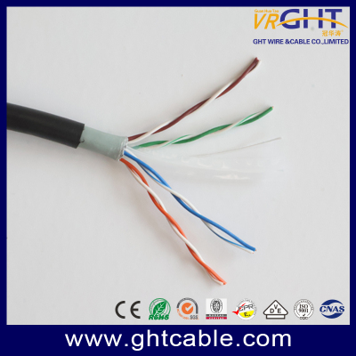 Indoor Outdoor CAT6 UTP Network Cable Black PVC