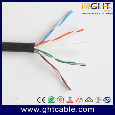 Indoor Outdoor CAT6 UTP Network Cable Black PVC