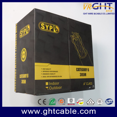 Indoor Outdoor CAT6 UTP Network Cable Black PVC