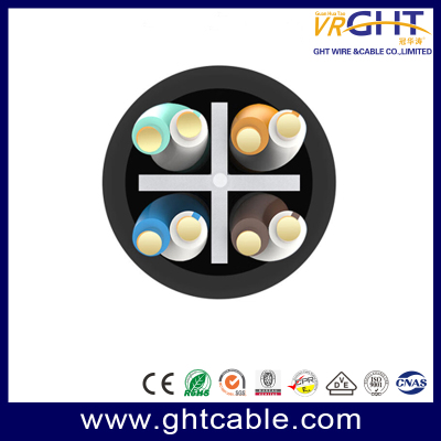 Indoor Outdoor CAT6 UTP Network Cable Black PVC