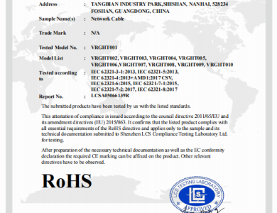 ROHS - NETWORK CABLE<
