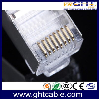 موصل بلوري RJ45 8P8C FTP CAT6 مطلي بالذهب المحتوى 1-50μ