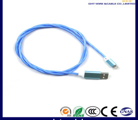 Fast Charge 2A One-Piece Glow Flowing USB Cable
