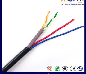 2P Twisted Network Wire utp CAT5E+2C Siamese Lan with Power CCTV Cable for IP Camera