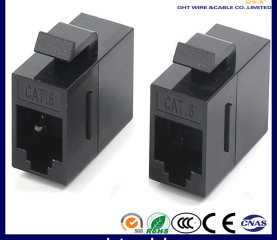 CAT5E/CAT6 UTP Keystone Jack Jack In-Line Coupler RJ45-RJ45, 180 Degree