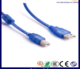 USB 2.0 A(M)-B(M)-Transparent Blue