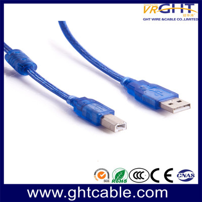 USB 2.0 A(M)-B(M)-شفاف باللون الأزرق