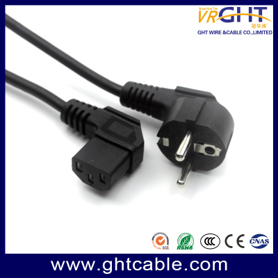 Europe/Schuko CEE7 power cord to IEC C13 angle female connector