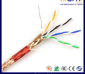Indoor SFTP Cat5e Network cable Red Transparent PVC