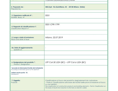 UTP Cat.5E LSZH [BC] - UTP Cat.6 LSZH [BC]<