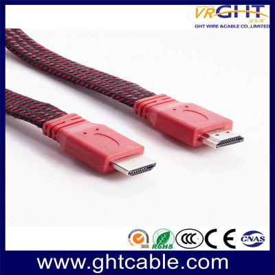 كابل HDMI مسطح عالي الجودة باللون الأحمر F018