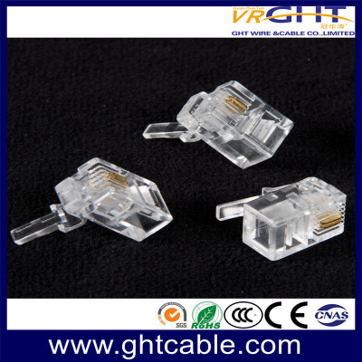 Conector/enchufe de cristal RJ11 para uso telefónico (6P2C)