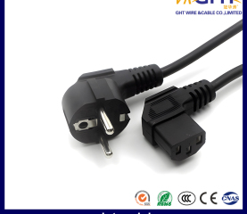 Europe/Schuko CEE7 power cord to IEC C13 angle female connector