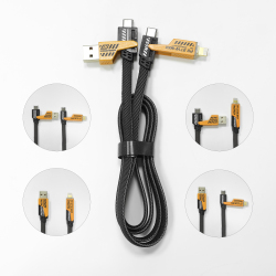 Cable de carga USB múltiple, adaptador de cable de carga USB múltiple trenzado de nailon 2 en 1 de 4,9 pies con tipo C/Micro