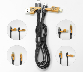  Multiple USB cable charging cable Adaptor 4.9ft 2 in 1 Nylon Braided Multi USB Charging Cord with Type C/Micro