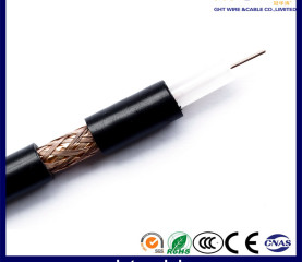 Black PVC Coaxial Cable RG6 0.8mm Conductor