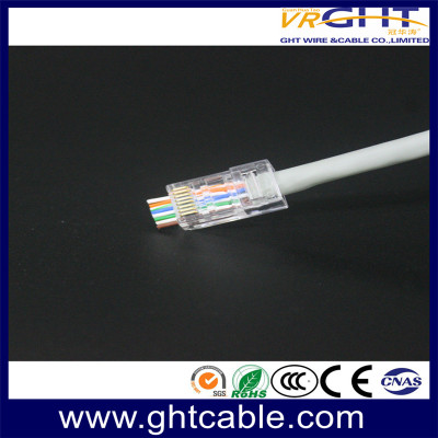 موصل بلوري RJ45 8P8C UTP CAT6 مطلي بالذهب 1-50μ