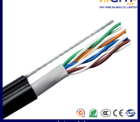 Outdoor UTP CAT5 with steel messenger Lan Cable