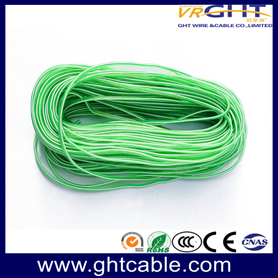 Cable de altavoz flexible de PVC transparente verde (conductor CCA 2X30) de alta calidad